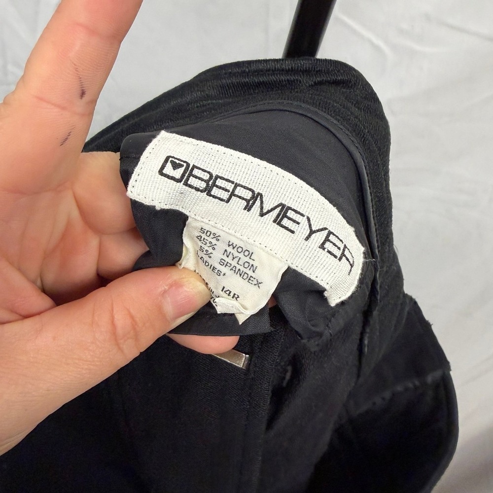 Obermeyer Vintage Women's 14R‎ Black Wool Blend Stirrup Ski Pants - Picture 8 of 9